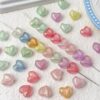 Wholesale Acrylic Faceted Heart Beads, Fine Glitter Star Cut, Loose Beads for DIY Jewelry Making, Chic Fashion Accessory Gift