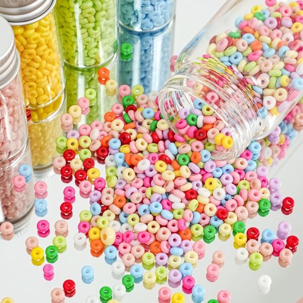Wholesale 4mm Colorful Donut Glass Beads DIY Jewelry Making Kit for Phone Charms Fashion Accessory Boutique Resale