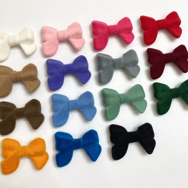 oly-6bb2005b26e636b4277174862bcf0af4 Wholesale Acrylic Flocked Bow Loose Beads Vintage Style DIY Jewelry Making Craft Supply for Boutique Resale