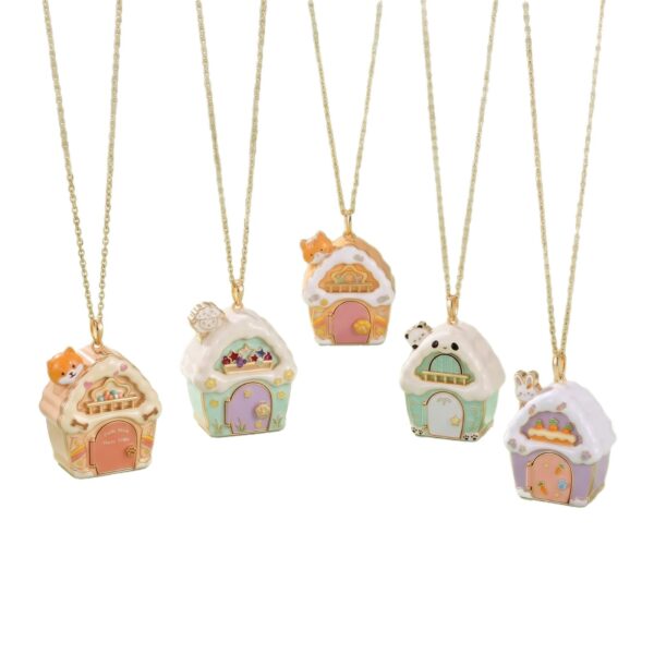 Wholesale Creative Fairy Tale Cat House Locket Necklace Copper Electroplated Stylish Jewelry Accessory