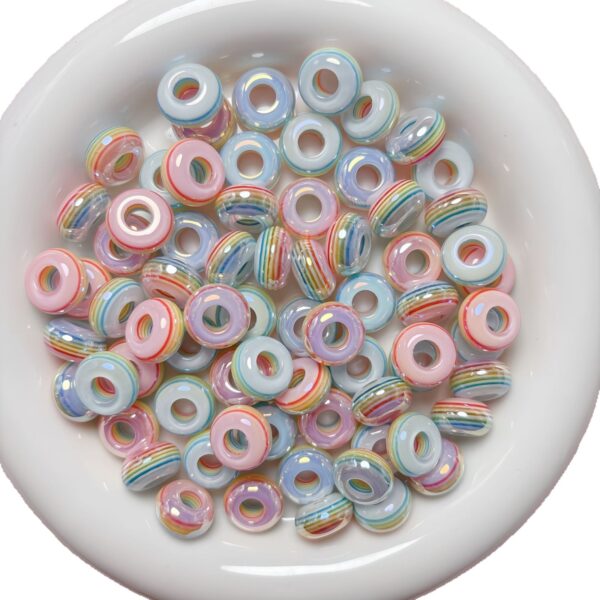 oly-6c0d7348f71a1431c3dbe99fecfec0ac Wholesale Resin Rainbow Stripe Wheel Spacer Beads 14mm for DIY Phone Chain Jewelry Accessory
