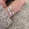 oly-6c21b1a40f4c3047ae733f667c475b17 Wholesale Retro Bohemian Two Tone Hammered Open Ring For Women Adjustable Zinc Alloy Jewelry Accessory