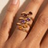 oly-6c22e45024aa4557fc0c031b6672b538 Wholesale Stainless Steel Electroplated Geometric Multicolor Zircon Ring Unisex Trendy Jewelry Accessory For Everyday And Gift