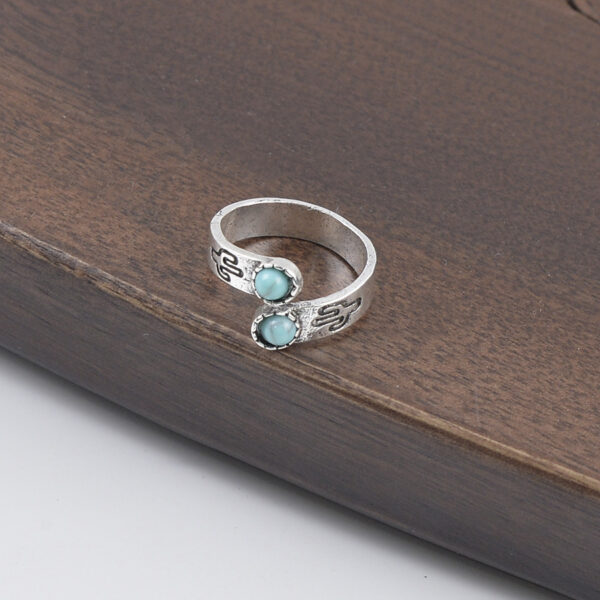 oly-6c6fbe7f9574303dd9efe3f9bcd343e9 Wholesale Vintage Carved Cactus Open Adjustable Ring Antique Silver Zinc Alloy Women S Fashion Accessory