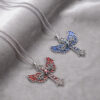 Wholesale Electroplated Zinc Alloy Blue Gothic Angel Cross Pendant Necklace Dark Style Fashion Jewelry Accessory For Gift And Boutique Resale