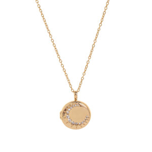 Round moon opening and closing necklace