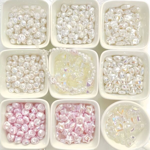 oly-6cbfa6f0ca54c00985066834cafe454b Wholesale Baroque Imitation Pearl Beads, Iridescent Pink White, DIY Jewelry Making Supplies, Fashion Accessory, Boutique Resale