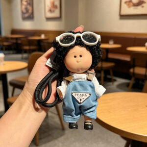 Blue overalls and white glasses