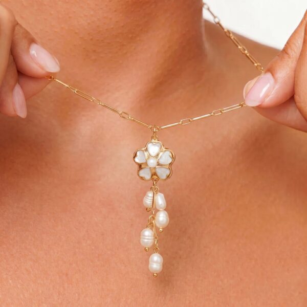 Wholesale Summer Beaded Heart Fish Flower Necklace Plated Gilt Copper Colorful Zircon Fashion Jewelry Accessory