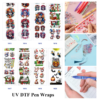 Wholesale 2/8/16pcs Sugar Skull Gnome Holiday Quote Print Pen and Bookmark Stickers UV DTF Wraps OLY Exclusive