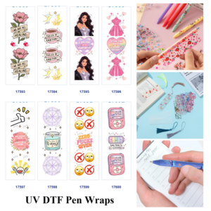Wholesale 2/8/16pcs Soft Pastel Inspirational Girl Style Pen and Bookmark Stickers UV DTF Wraps