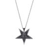 oly-6ddd9402c96d641e2cf335c66e3e1bf9 Wholesale Zinc Alloy Ancient Silver Pentagram Pendant Necklace Gothic Hip Hop Satan Smile Design Fashion Accessory