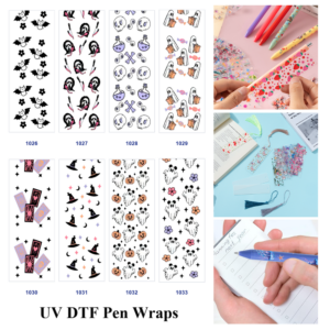 oly-6e26ff03382b66acaa430a4cb24a8e65 Wholesale 2/8/16pcs Bat Grim Reaper Skull Potion Ghost Tarot Card Witch Hat Pumpkin Halloween Floral Print Pen and Bookmark Stickers UV DTF Wraps