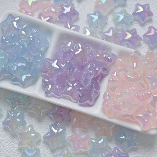 Wholesale Blue Acrylic Jelly Star Beads UV Plated DIY Phone Chain Jewelry Accessory