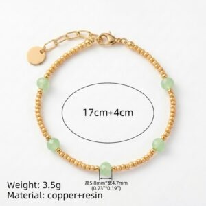 4 light green seed bead bracelets