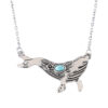 Wholesale Retro Whale Pendant Necklace With Turquoise Accent Antique Silver Finish Bohemian Jewelry Accessory For Gift