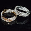 oly-6e6babff1e4f32cbd36a321da158555a Wholesale Chic Silver Tone Rhinestone Pearl Wrap Open Cuff Bangle Multi Layer French Women S Bracelet Party Gift Fashion Accessory