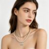 oly-6efcfc32c88dad88ee1c2969ab8aee67 Wholesale Halloween Double Layer Pearl Necklace With Pumpkin Head And Ghost Pendant Retro Style Trendy Jewelry Accessory For Boutique Resale