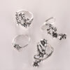 oly-6f5c166618abea2db1ead3df9a130cb1 Wholesale Retro Floral Vine Ring Set Antique Silver Hollow Out Design Fashion Jewelry Accessory For Everyday Wear