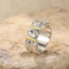 oly-6f6799d6f37c276b5e3069fefabe8d95 Wholesale Geometric Hollow Out Vintage Tone Zircon Ring Stylish Fashion Accessory Gift Boutique Resale