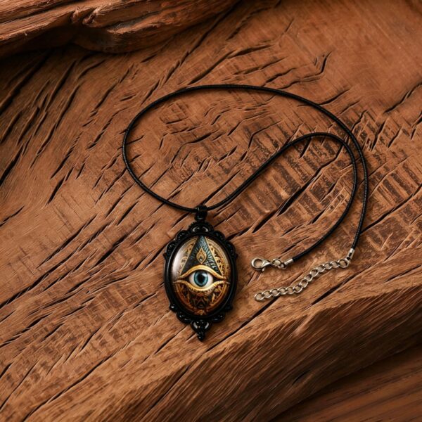 oly-6f6ea2f39f806b5d7f80f9af0ec92736 Wholesale Gothic All Seeing Eye Pendant Necklace Retro Horus Eye Amulet Black Rope Chain Zinc Alloy Jewelry For Boutique Resale Or Gift