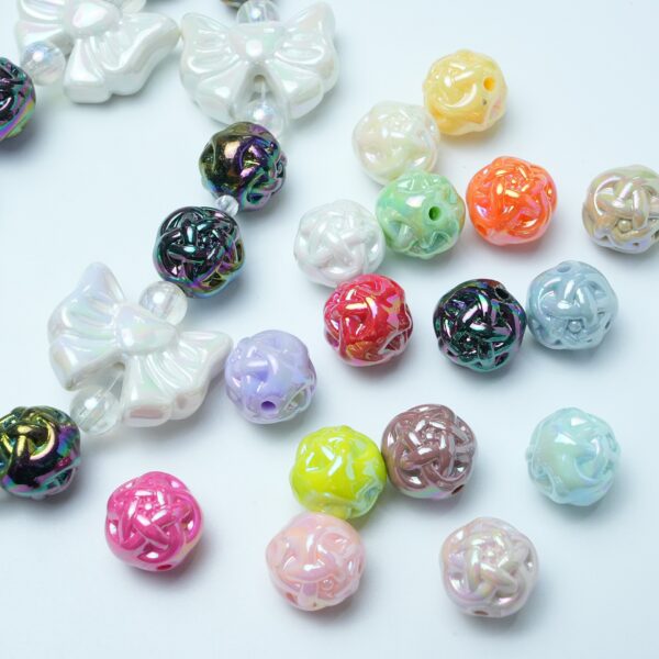 oly-6f9af51b9a2c30dad83d41e5f8f9e905 Wholesale Electroplated AB Acrylic Star Loose Beads for DIY Jewelry Making, White - Bracelet, Hair Clip, Earrings