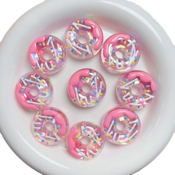 oly-6fb42d0e9405ebc917db29a90ece8180 Wholesale Acrylic Hand Painted Donut Beads for DIY Phone Charms Keychains Craft Supply Trendy Gift