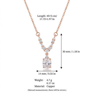 Gold oval diamond necklace