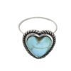 Wholesale Zinc Alloy Electroplated Vintage Bohemian Turquoise Heart Ring Creative Chic Jewelry Accessory For Boutique Resale