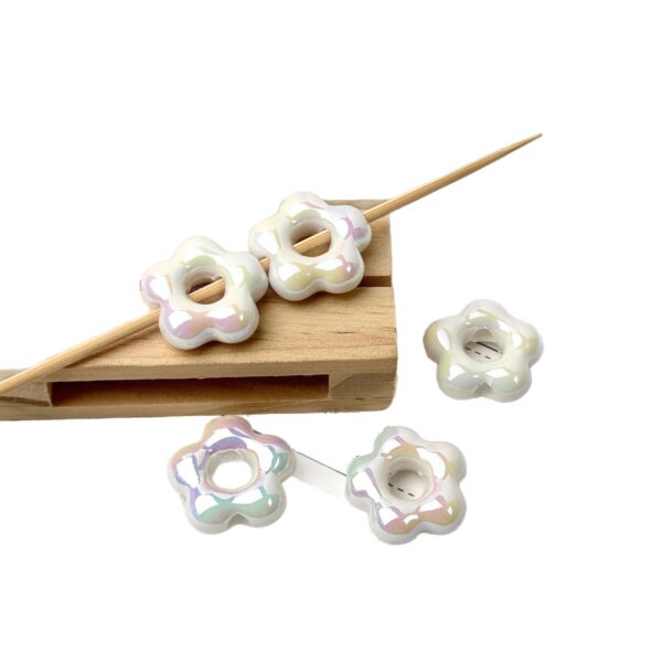Wholesale Acrylic Five Petal Flower Beads Multicolor Loose DIY Jewelry Making Craft Supply Gift