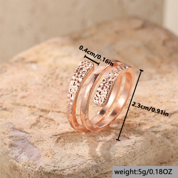 Wholesale Bohemian Hammered Multi Layer Retro Ring Zinc Alloy Electroplating Fashion Jewelry Gift