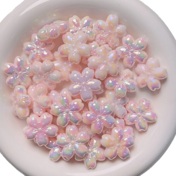 oly-70407dc60652e7b71f3e264953aac9dd Wholesale Cherry Blossom Acrylic Luminous Beads Glitter Orange DIY Charms for KeychainsBag Accessories Jewelry Making Gift & Boutique Resale