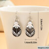 oly-70545b3e9d3538b41de0bb66fb17e36b Wholesale Retro Vintage Earrings For Women Silver Alloy Pearl Leaf Design Jewelry Accessory