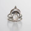 Wholesale Retro Bohemian Moonstone Ring Silver Tone Alloy Fashion Jewelry Accessory For Women Party Gift