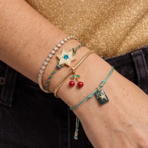 oly-7099f9c3dab35f2c2af26937f47bb309 Wholesale Retro Copper Braided Bracelet With Cherry Star Heart Square Pendants Women S Fashion Jewelry Accessory For Boutique Resale
