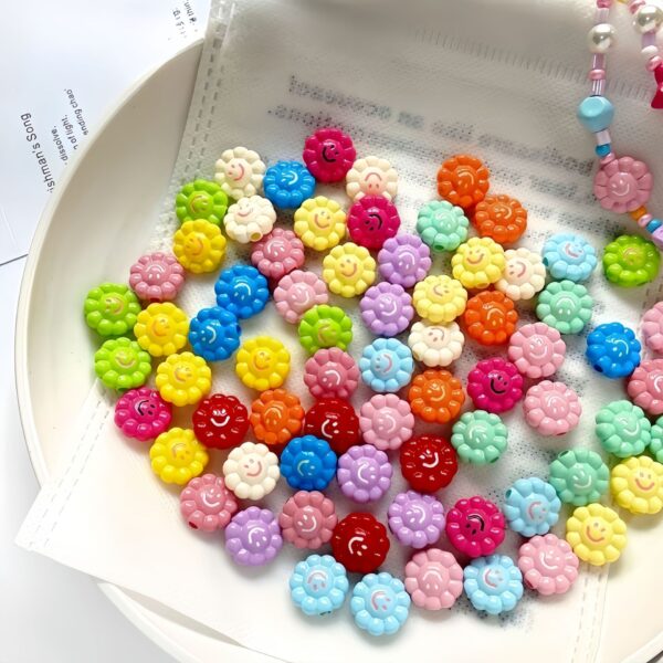 oly-70a13cdb00988294b50bb0a10271d99f Wholesale Acrylic Sunflower Beads DIY Jewelry Making Kit Fashion Accessory for Bag Charms and Party Favors