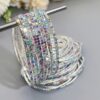 oly-70d0fa79bb9098d3776d5fa7cc354672 Wholesale Stylish Silver Tone Rhinestone Elastic Tennis Bracelet Purple Crystal Bangle Women S Jewelry Accessory For Everyday Wear Resale