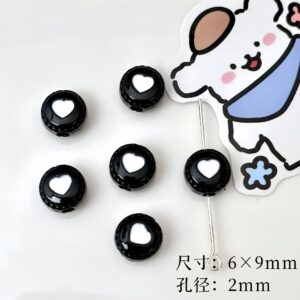 14-round black heart / Sold by the piece