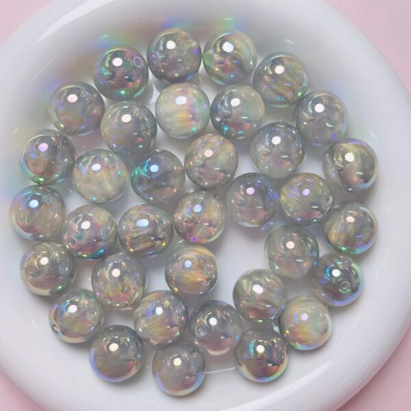 Wholesale 16mm UV Plated Cat Eye Resin Beads for DIY Phone Chain Keychain Jewelry Accessory Craft Supply