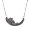 oly-7121a4bf9e7b412a129d0bec6c8d4dbe Wholesale Vintage Irregular Oval Pendant Necklace Antique Silver Mountain Design Zinc Alloy Fashion Jewelry Accessory