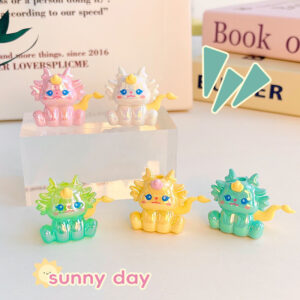 Wholesale Modern Cartoon Little Dragon Electroplated Acrylic Loose Beads for DIY Phone Charms, Keychains, Bag Charms, Jewelry Making