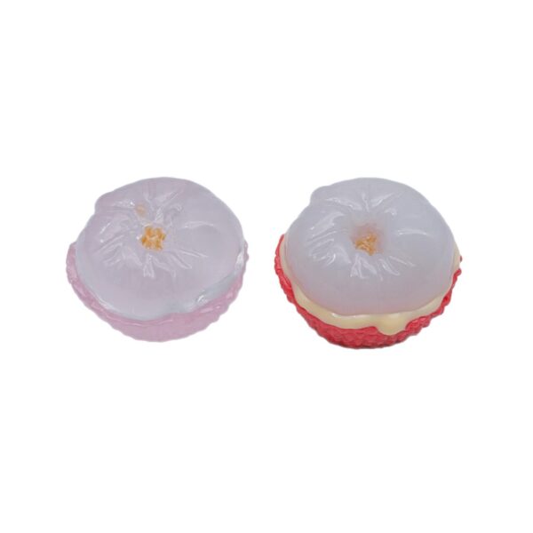 Wholesale Large Half Peeled Lychee Resin Keychain Charm DIY Bag Accessory Craft Supply