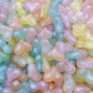 Wholesale Trendy Acrylic Loose Beads Heart Shape Yellow for DIY Jewelry Making Phone Charm Bracelet Craft Supply Gift