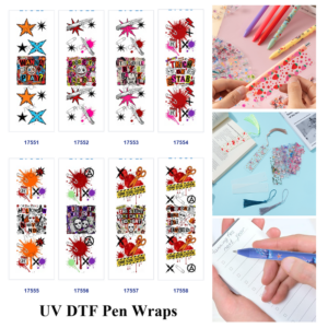 Wholesale 2/8/16pcs Halloween Dark Graffiti Character Pen and Bookmark Stickers UV DTF Wraps OLY Exclusive