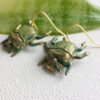 Wholesale Electroplated Zinc Alloy Bronze Beetle Pendant Earrings Vintage Quirky Fashion Accessory Gift