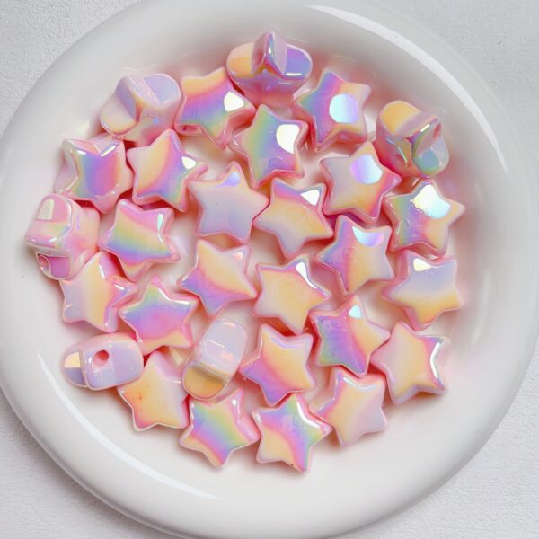 oly-7214cd492a950fa778349cdfbfc87b07 Wholesale Cream UV Acrylic Five-Pointed Star Loose Beads for DIY Jewelry, Phone Charms, Hair Accessories, Boutique Resale