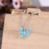 Wholesale Stylish Blue Butterfly Turquoise Inlay Choker Necklace For Women Trendy Collarbone Jewelry Gift