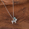oly-726658d03f24946d40db4314c0fcbaed Wholesale Retro Ethnic 3D Cow Pendant Necklace Turquoise Inlay Ancient Silver Finish Fashion Jewelry Accessory Gift