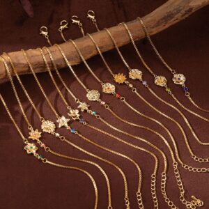 Wholesale December Flower Bracelet Zircon Birthstone Pendant Bracelet Women's Zodiac Peanut Day Birthday Flower Color Preservation