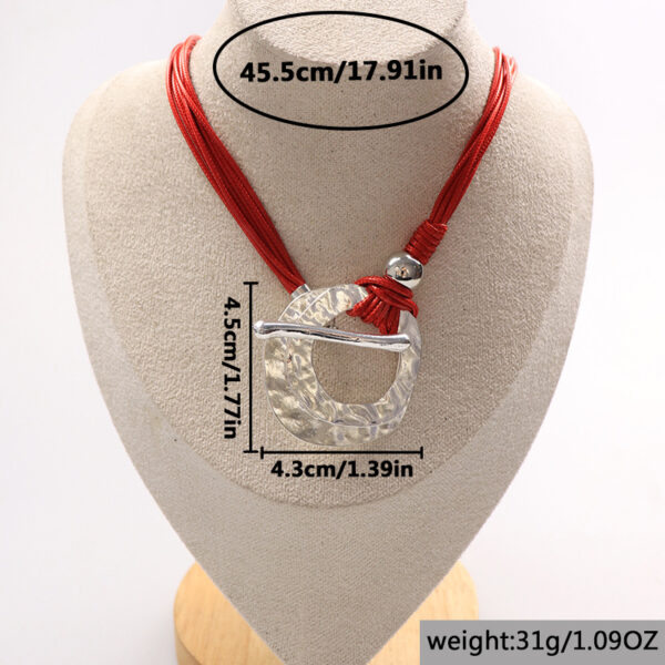 oly-72ce5d1b9bc5a87bc83e69a0b463fa7d Wholesale Alloy Double Ring Wax Rope Choker Necklace Bohemian Retro Ethnic Chic Jewelry Gift